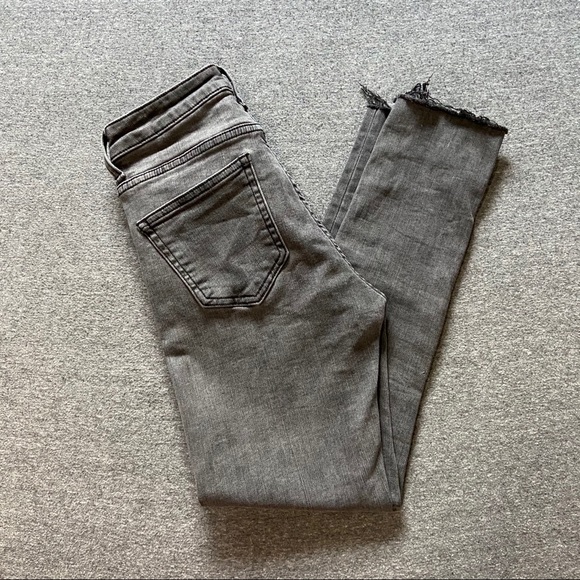 Acne Studios gray cropped/fray hem skinny jeans - Picture 2 of 10